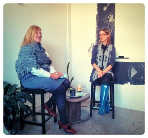 Check out that investment sweater! Me being interviewed by Tina of Women In Leadership, Ottawa. 